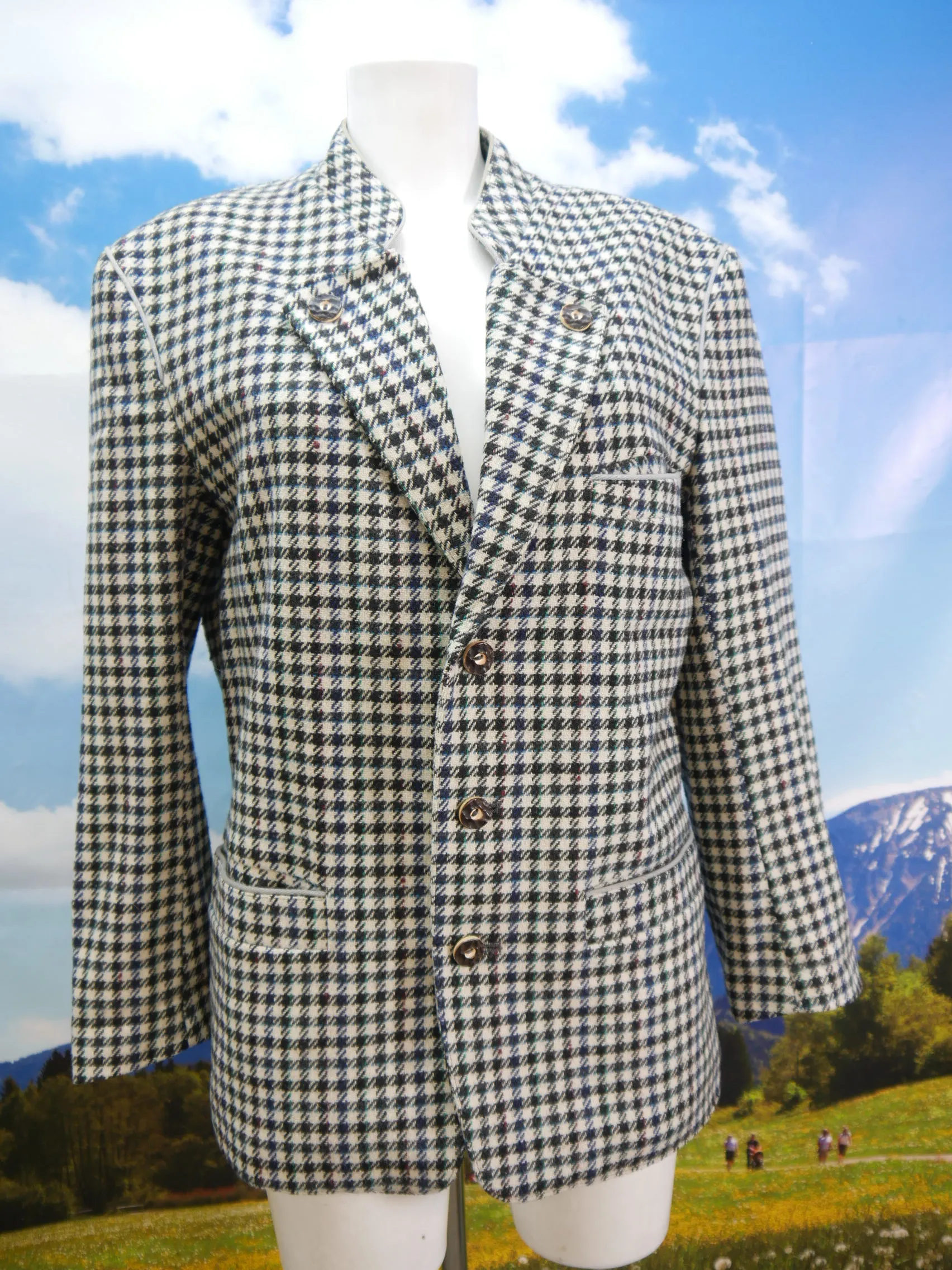 Bücking Austria klasse Janker mit Hahnentrittmuster Trachtenjacke Jacke Gr.46