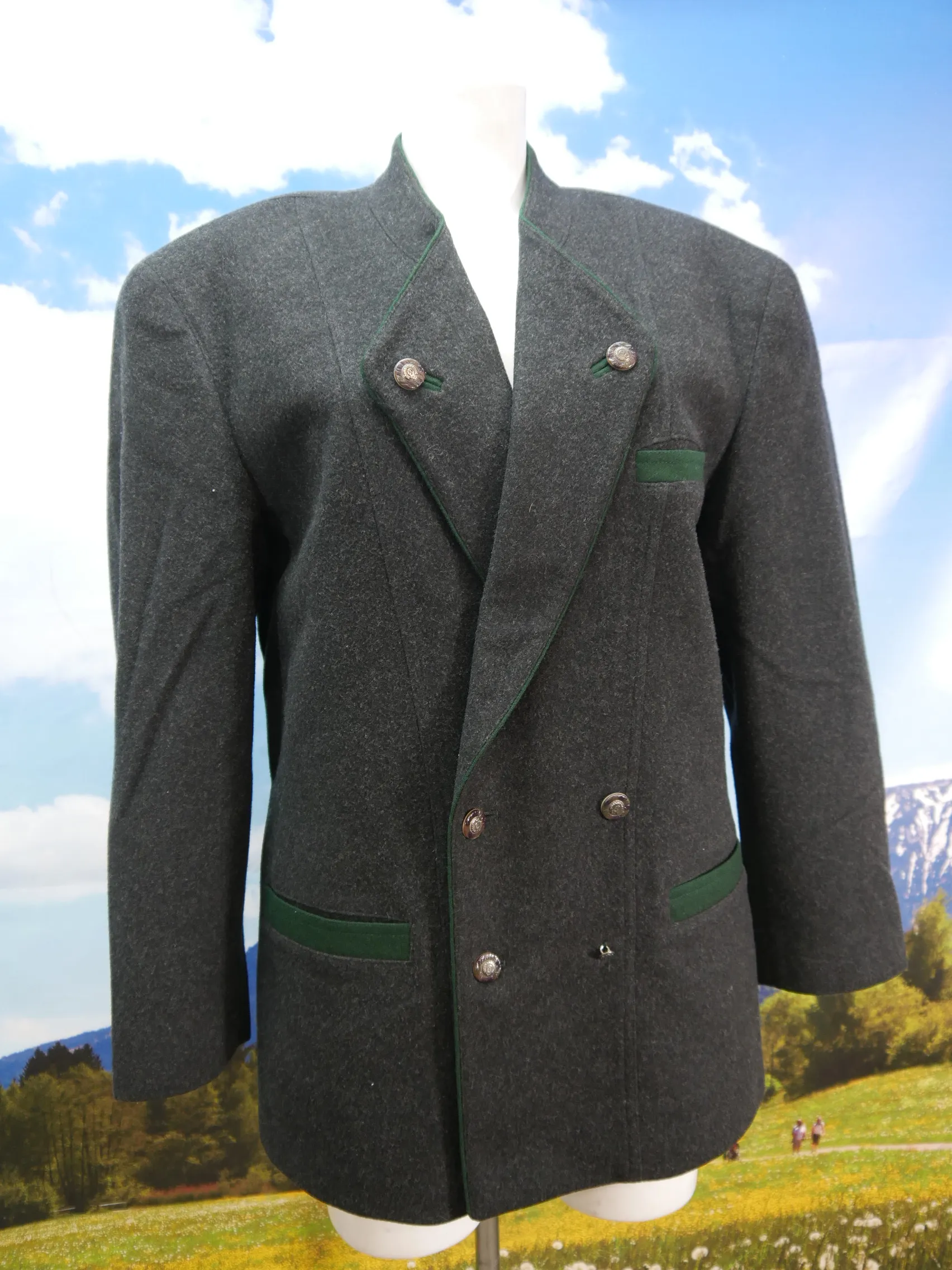 Distler Original neuwertig schwarz mit Revers fesche Trachtenjacke Jacke Gr.46
