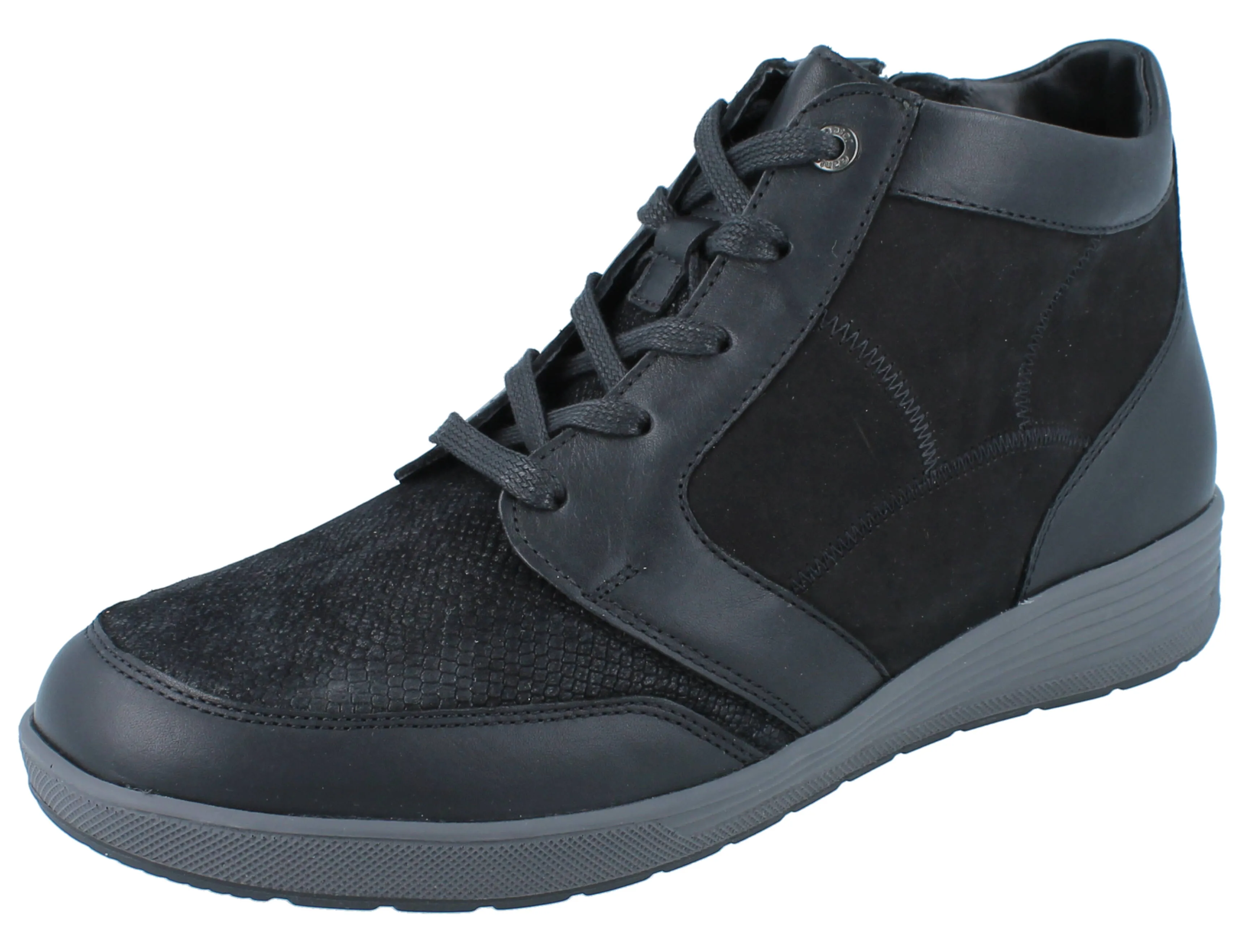 GANTER SENSITIV Klara K Damen Schnürschuh hoch schwarz Leder Stretch
