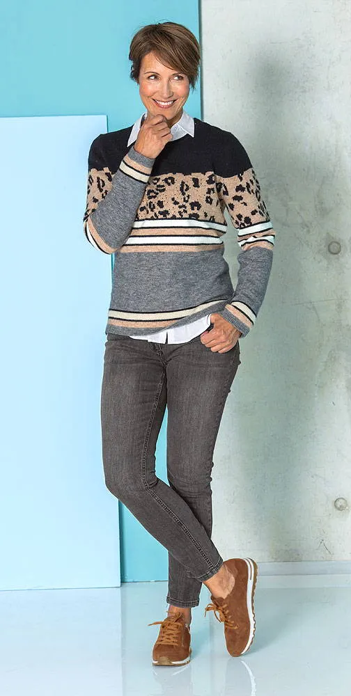 Hajo Damen Jacquard-Pullover