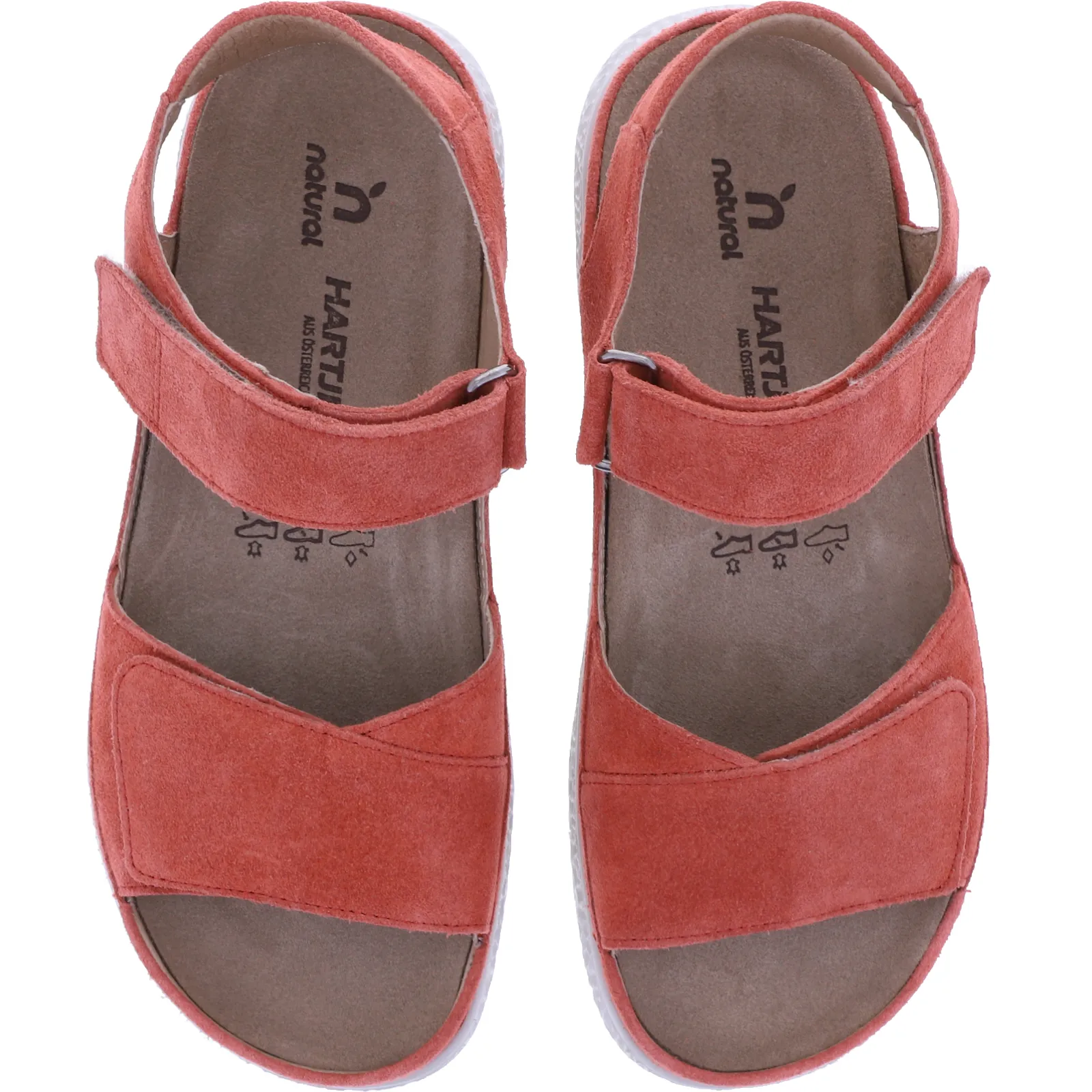 Hartjes Natural | Groove | Papaya-Rot | Veloursleder | Weite: H | 1321220-5400 | Damen Sandalen