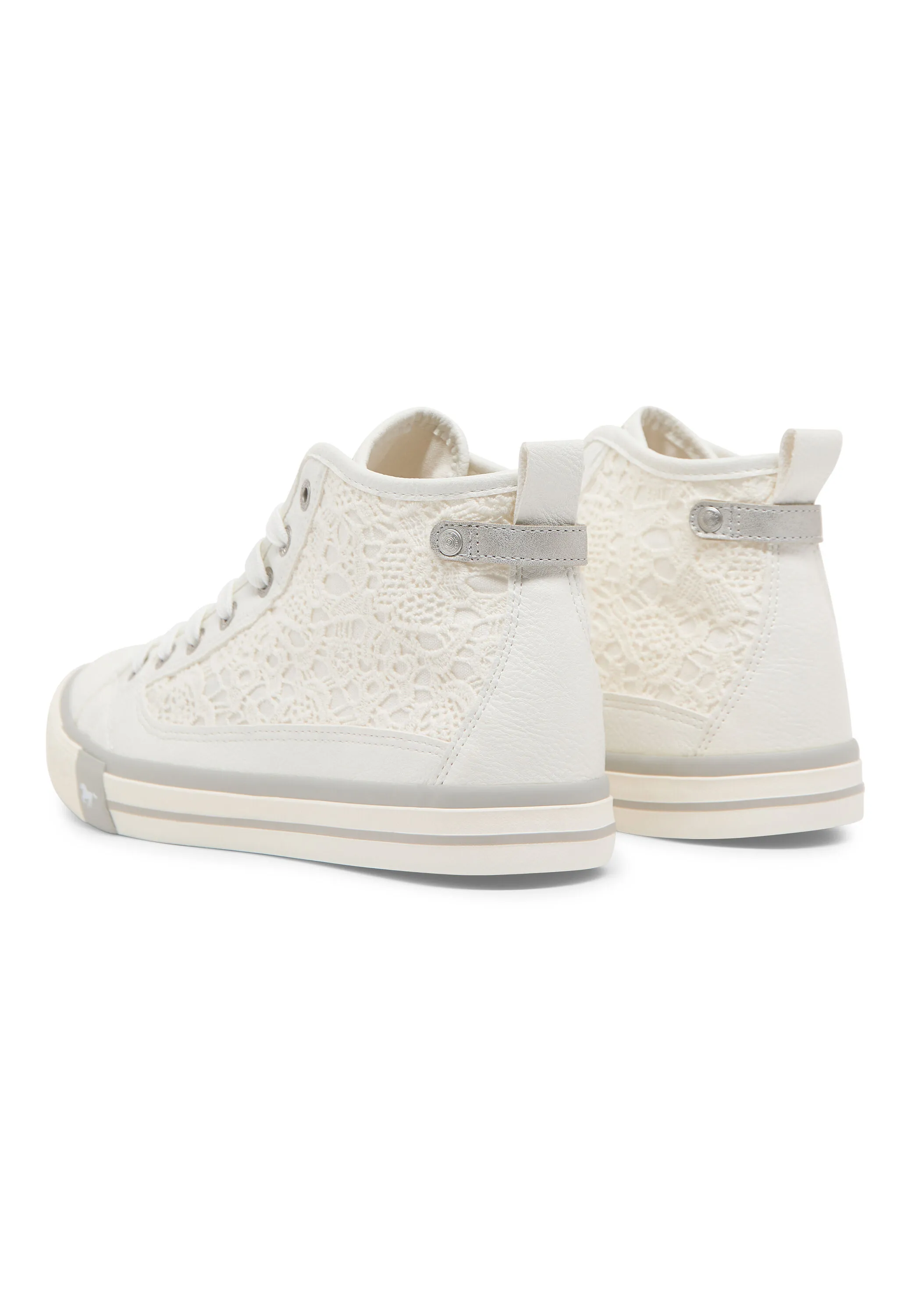 High Top Sneakers mit Häkeleinsatz