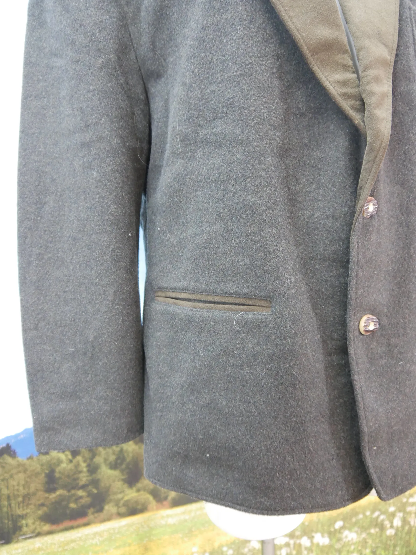 Julius Lang brauner Janker mit Stickerei Trachtenjacke Jacke Gr.26/52