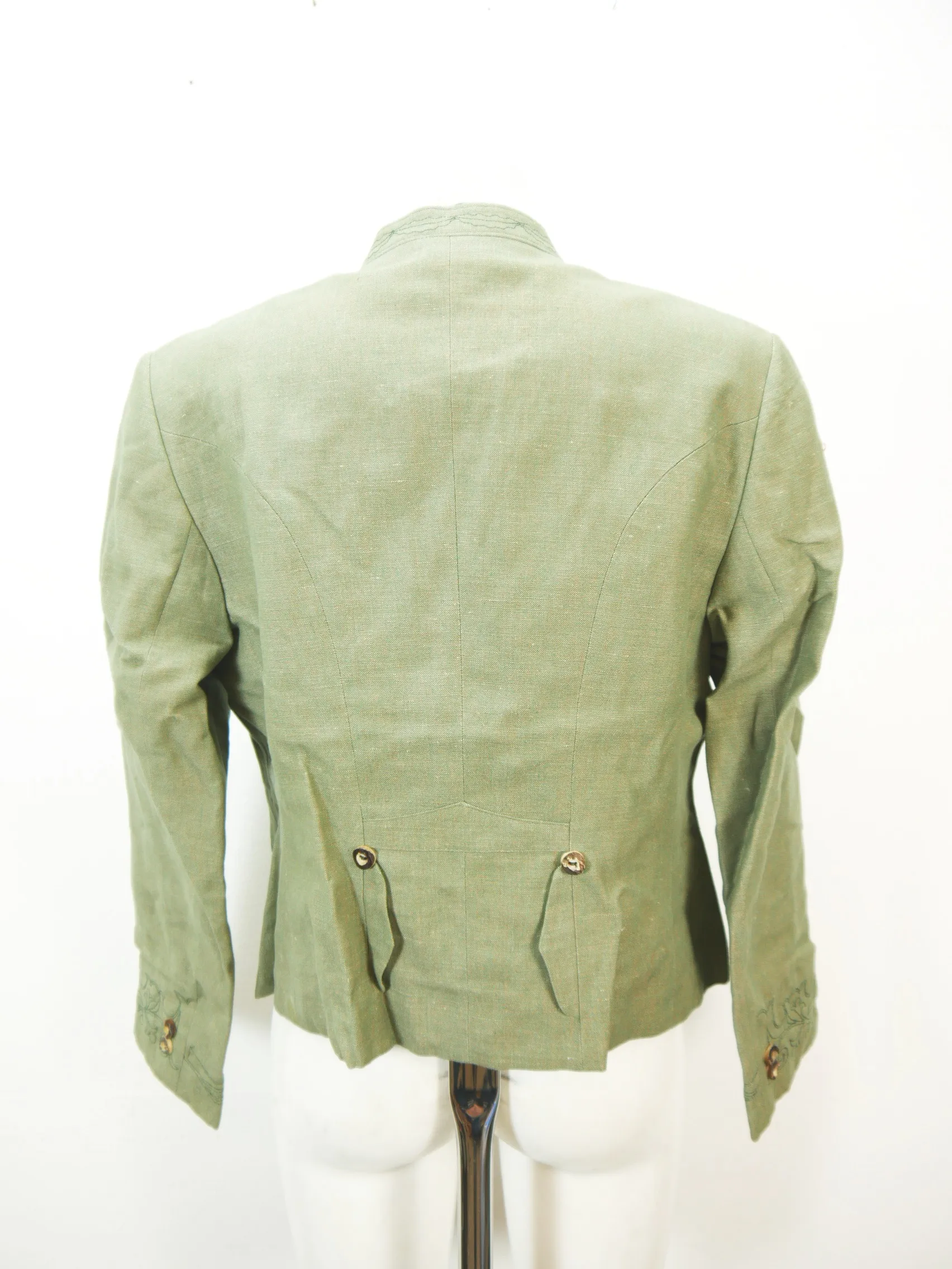 Lodenfrey grün neuwertig mit Hirschhornknöpfen Damen Leinen Trachtenjacke Gr.44