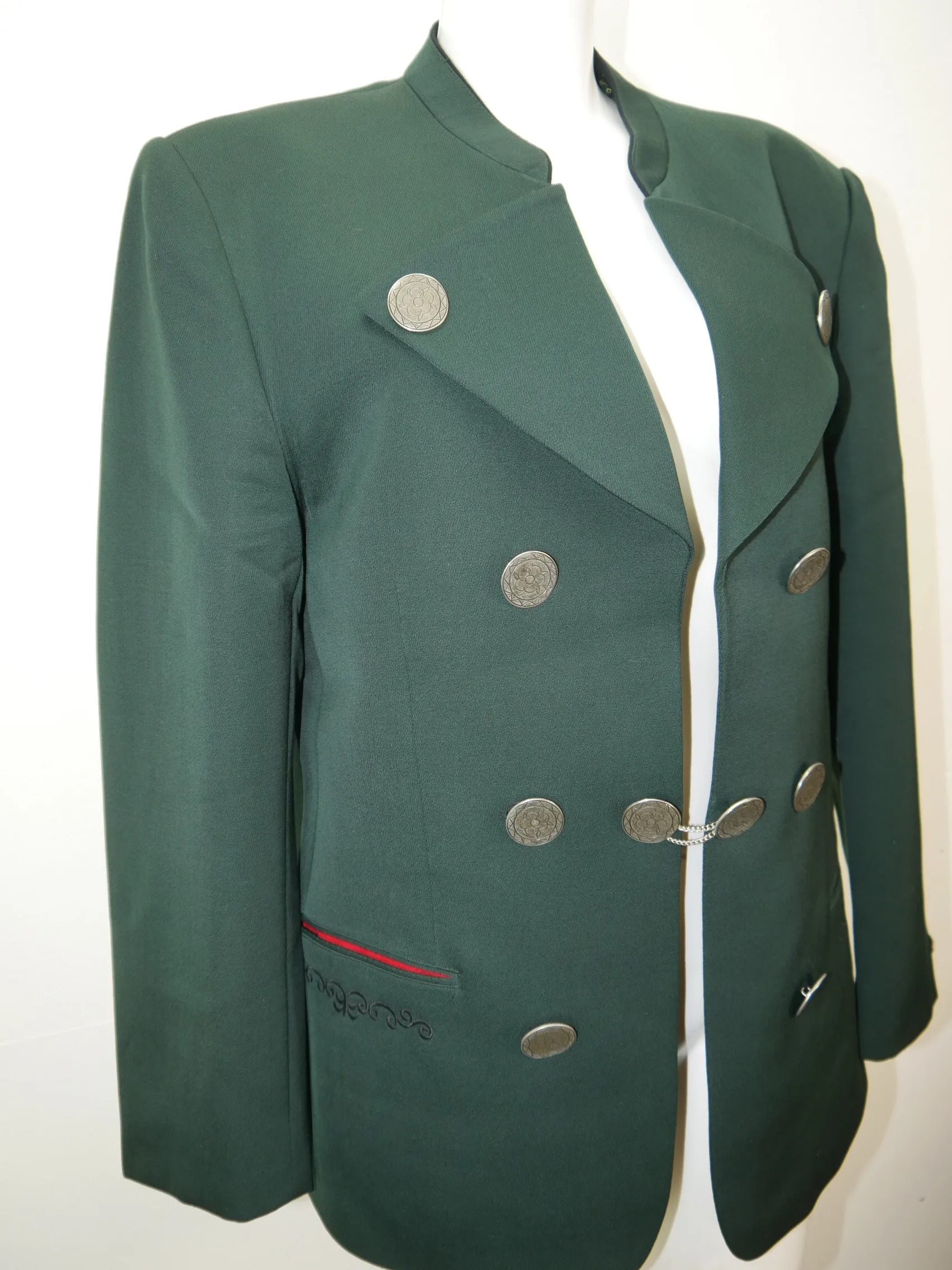 Neuwertig Janker mit Stickerei in grün elegante Trachtenjacke Jacke Gr.27/54
