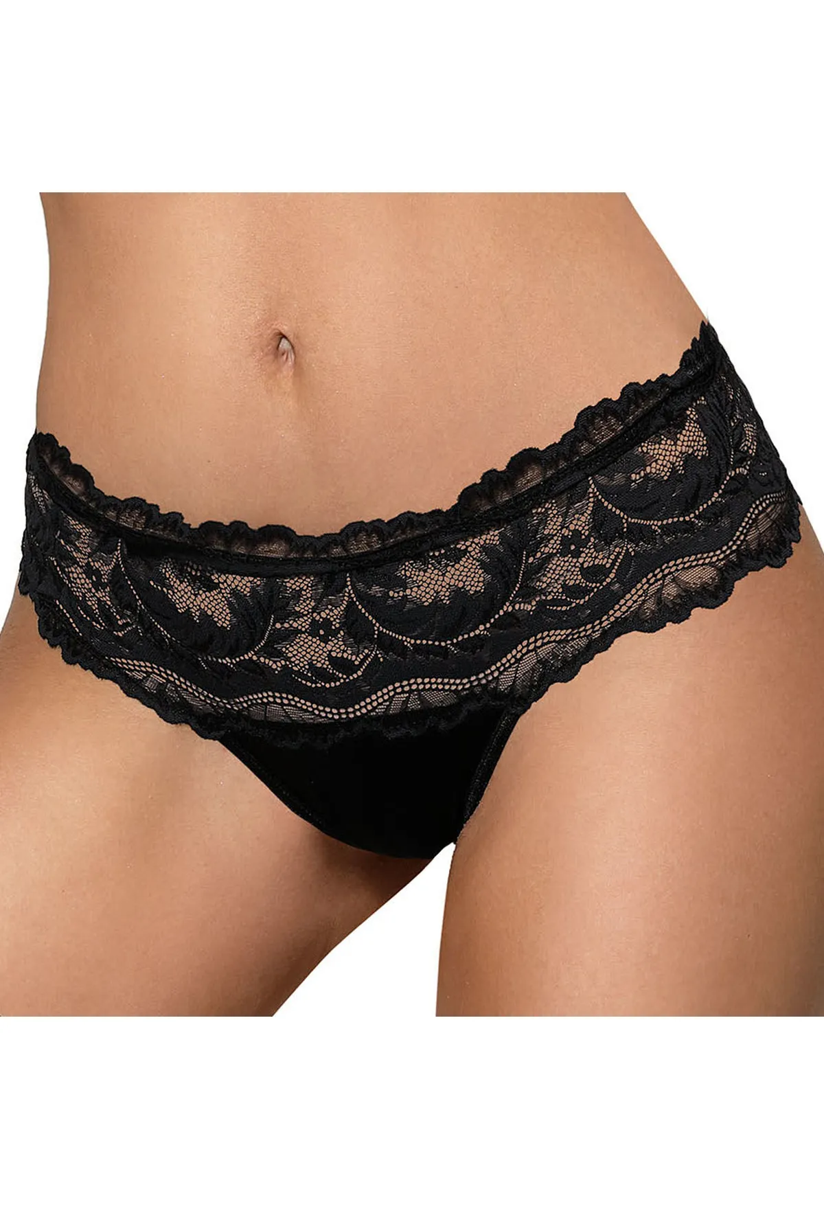Panty aus Spitze mit Rüschen