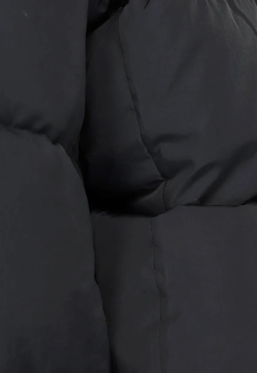 Schwarze Pufferjacke mit abzippbarer Kapuze