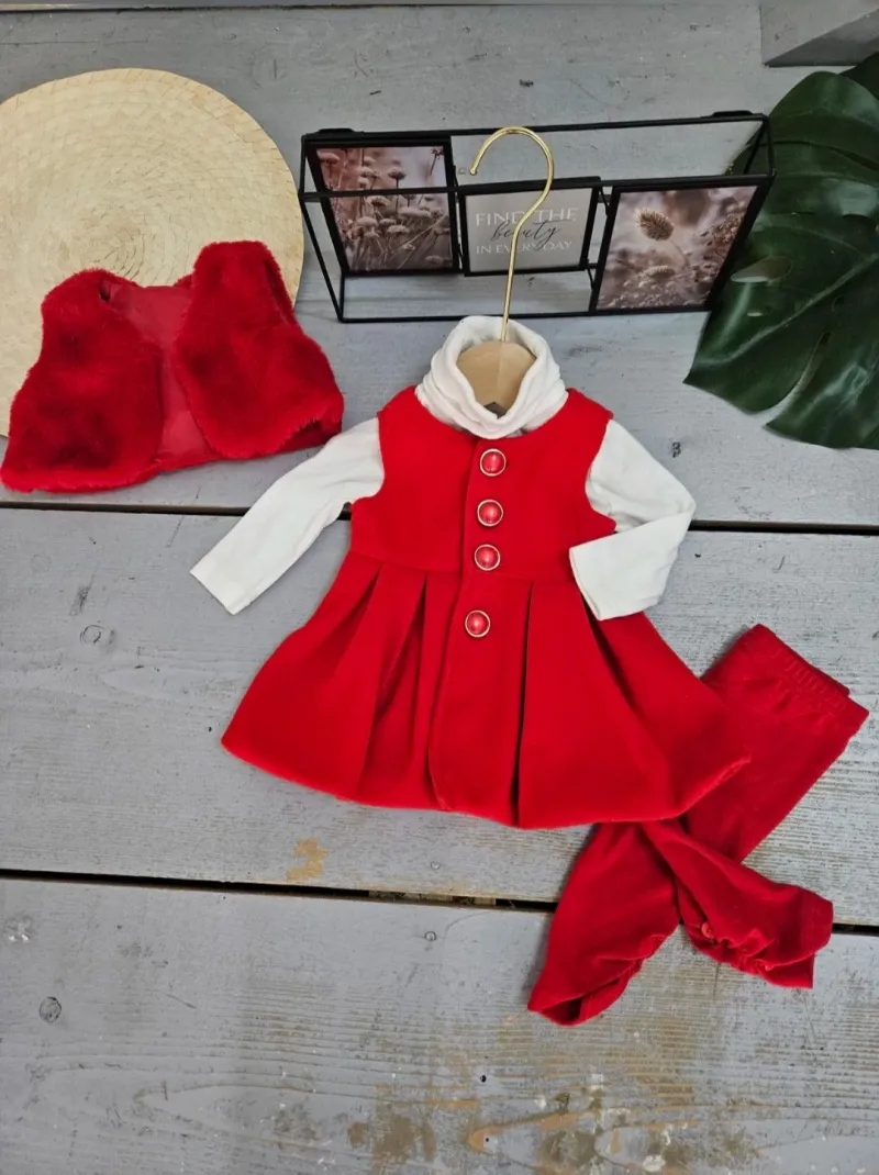 Set aus Kleid und Weste für Mädchen