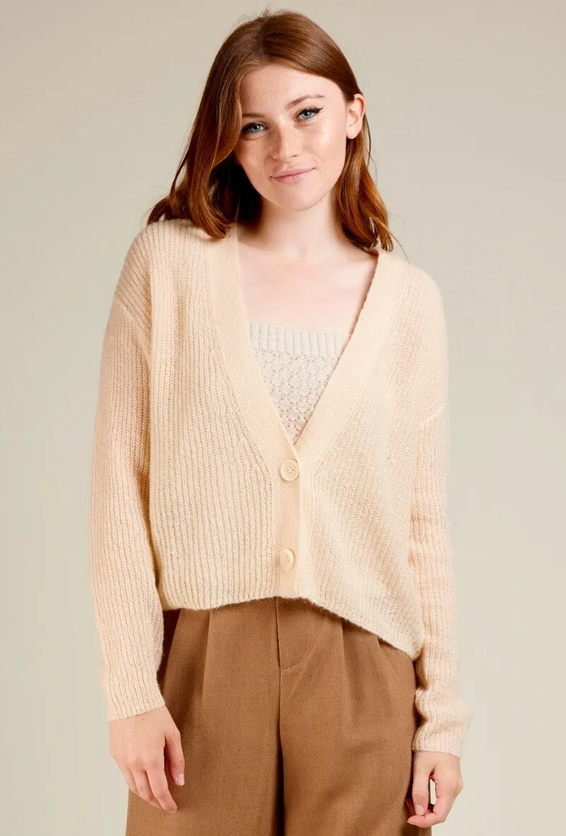 Weste aus recyceltem Strick und Mohair