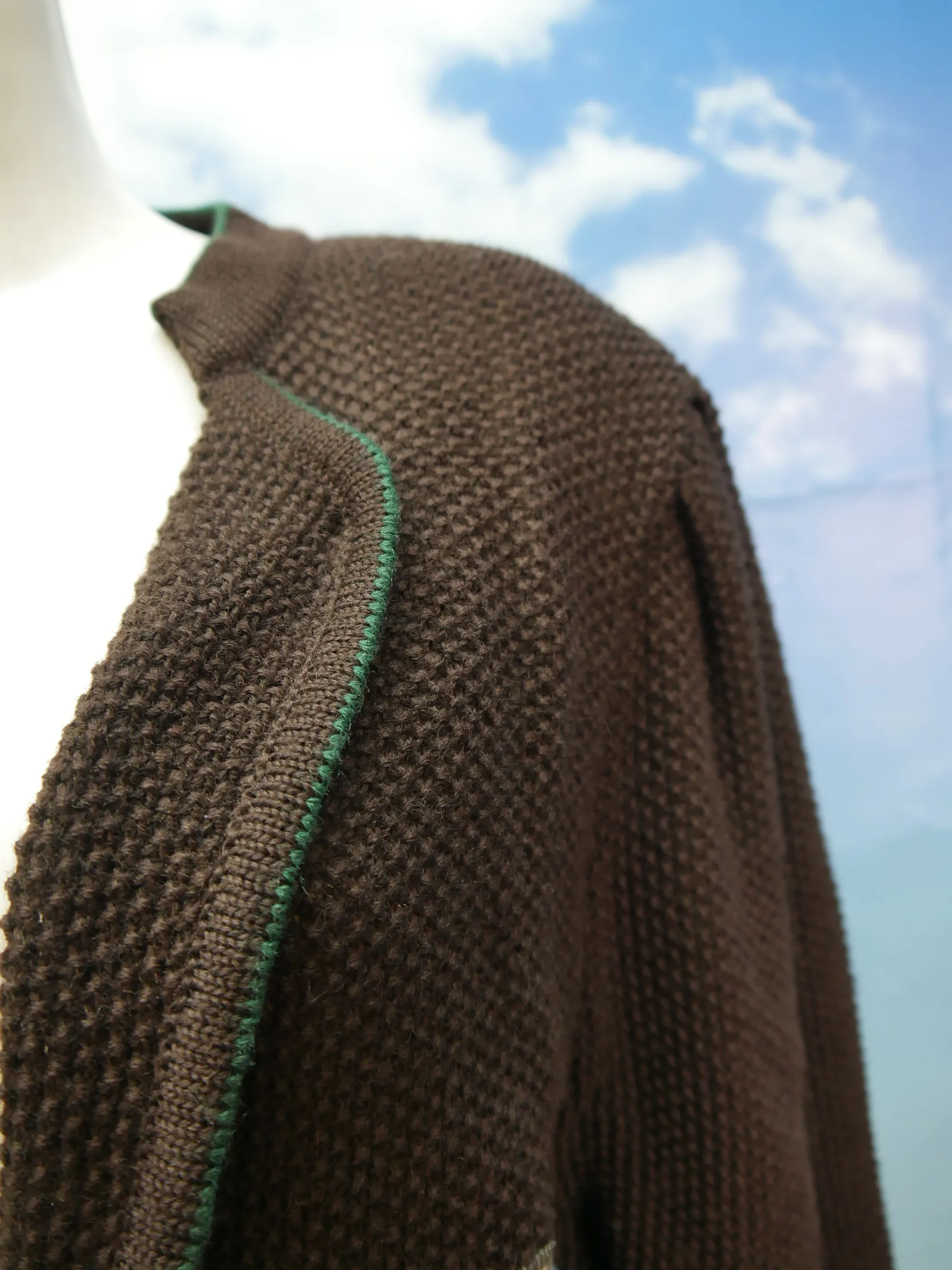 Wunderschöne braun Strickjacke mit Applikation Vintage Trachtenjacke Jacke Gr.40